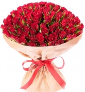 Красная роза 50 см под ленту или в упаковке