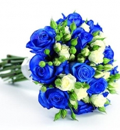 Свадебный букет из синих роз