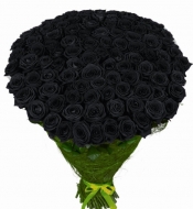 Букет из черных роз (101 шт) под ленту