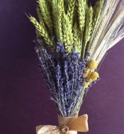 Букет из пшеницы, краспедии  и Лаванды под ленту